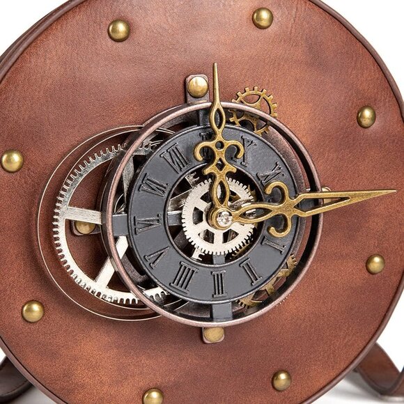 Leather Steampunk Messenger Bag Crossbody Purse Gothic Retro Style Women's - Picture 8 of 8